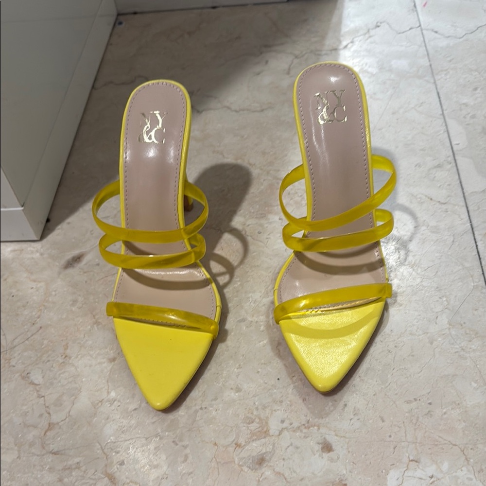 Yellow Strappy Women's Heels, New Never Used